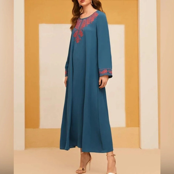 Embroidery Abaya Dress size L8/10 - Picture 4 of 11